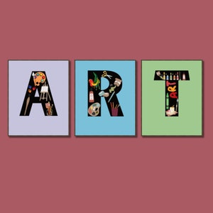 Art Class Gallery Wall, Classroom Decor, high school middle school, art posters, art class, classroom art, kids room arts, art class decor