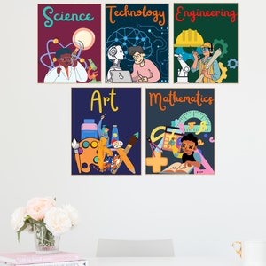 Affiches STEAM & STEM pour la science, la technologie, l'ingénierie, l'art, les mathématiques pour l'école, l'enseignant, le décor de classe STEAM Science, le décor préscolaire image 8