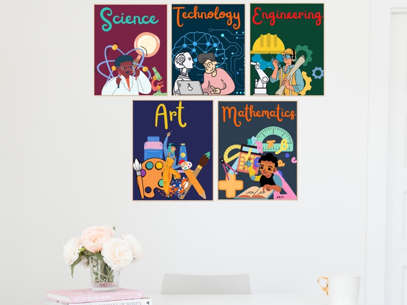 Affiches STEAM & STEM pour la science, la technologie, l'ingénierie, l'art, les mathématiques pour l'école, l'enseignant, le décor de classe STEAM Science, le décor préscolaire image 8