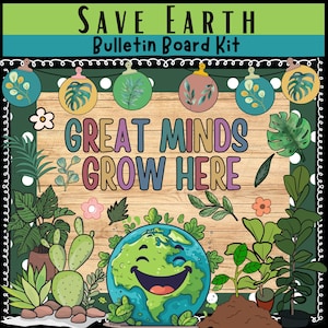 Motivational Classroom Decor Bulletin Board  kit classroom decor door decor Counseling bulletin board preschool decor Plant Theme bulletin