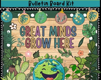 Motivational Classroom Decor Bulletin Board  kit classroom decor door decor Counseling bulletin board preschool decor Plant Theme bulletin