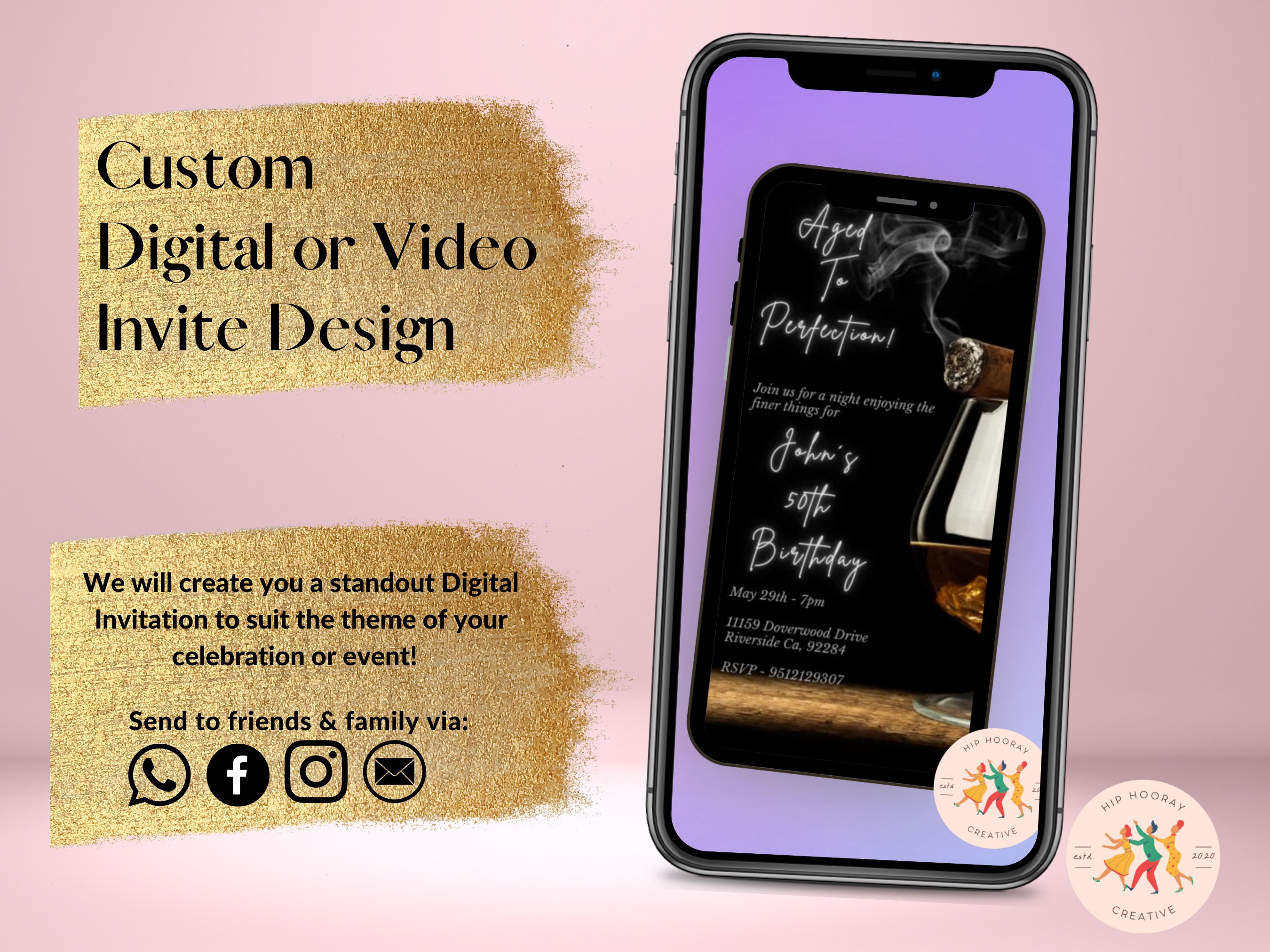 Custom Digital Invitation Custom Design Video Invite - Etsy