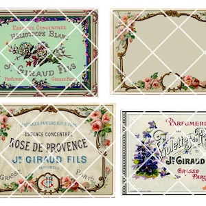 Printable Vintage French Perfume Labels – Junk Journal or Collage Ephemera