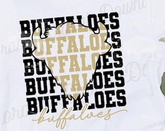 Buffaloes SVG png Buffalo football game day, prime fan gear, Buffaloes shirt svg, sports  designs png, school mascot, football mom, tailgate