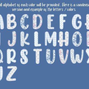 Lace Preppy Floral Alphabet PNG Bundle, Blue Toile Bow Coquette ...