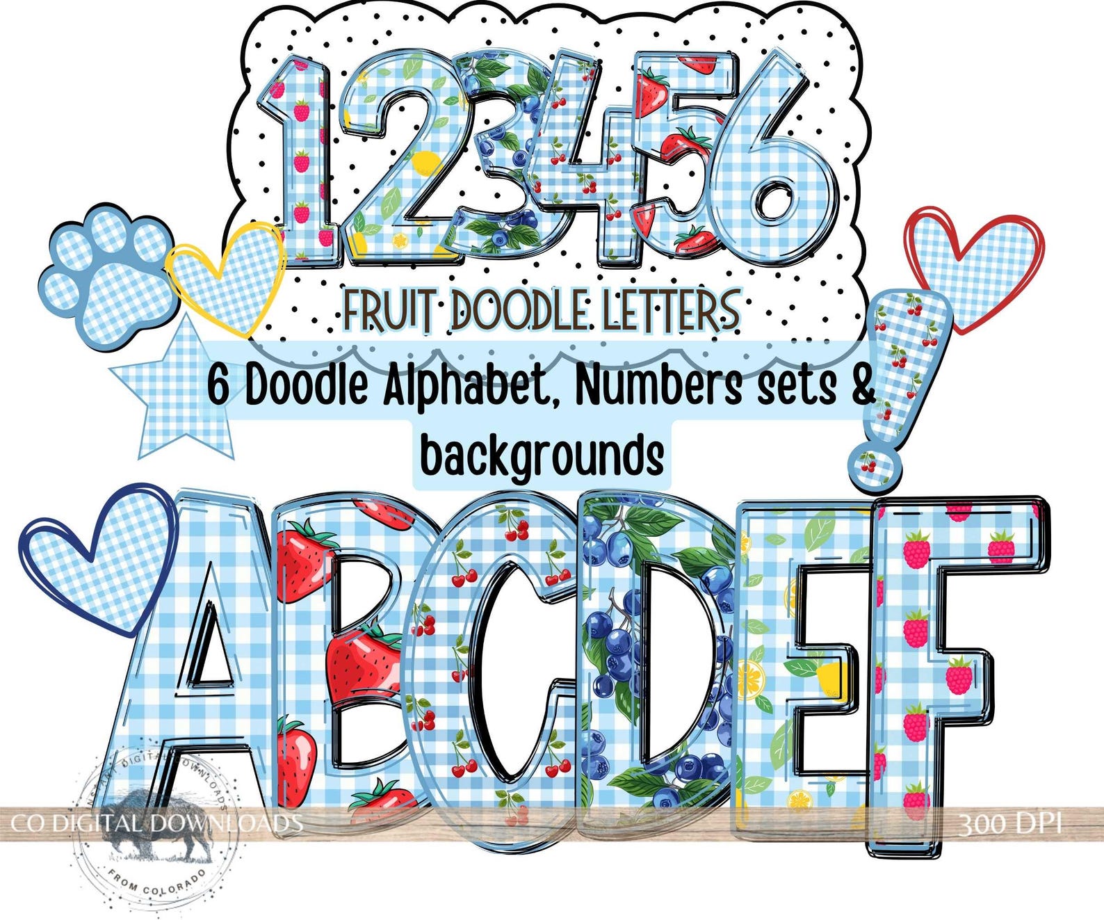 Preppy Fruit Alphabet PNG Bundle, Grandmillenial Letters, Summer ...
