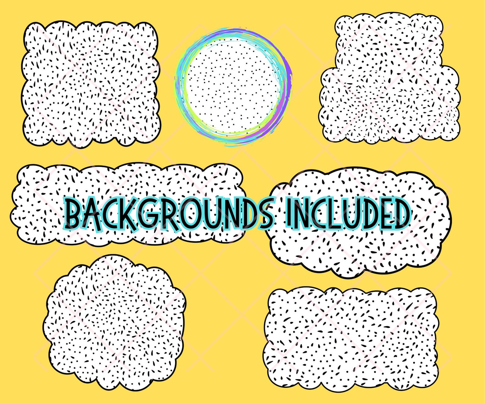 Colorful Checker Alphabet Bundle PNG PDF, Alpha Doodle Letters ...