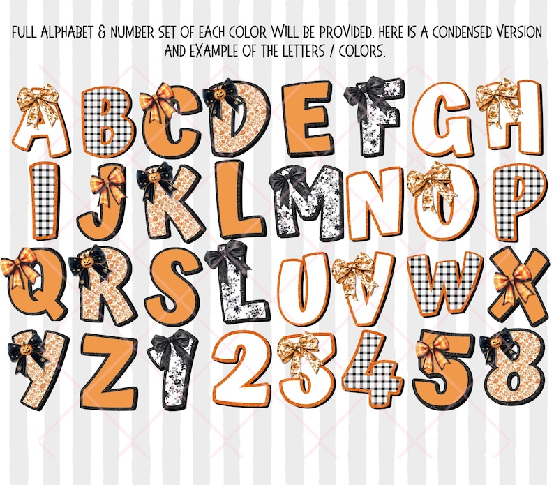 Grandmillenial Alphabet Bundle PNG, Black Glitter Halloween Letters ...