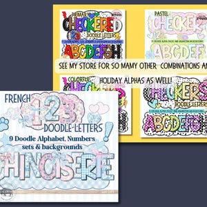 Lace Floral Alphabet PNG Bundle, Preppy Blue Toile Letters, Bow Digital ...