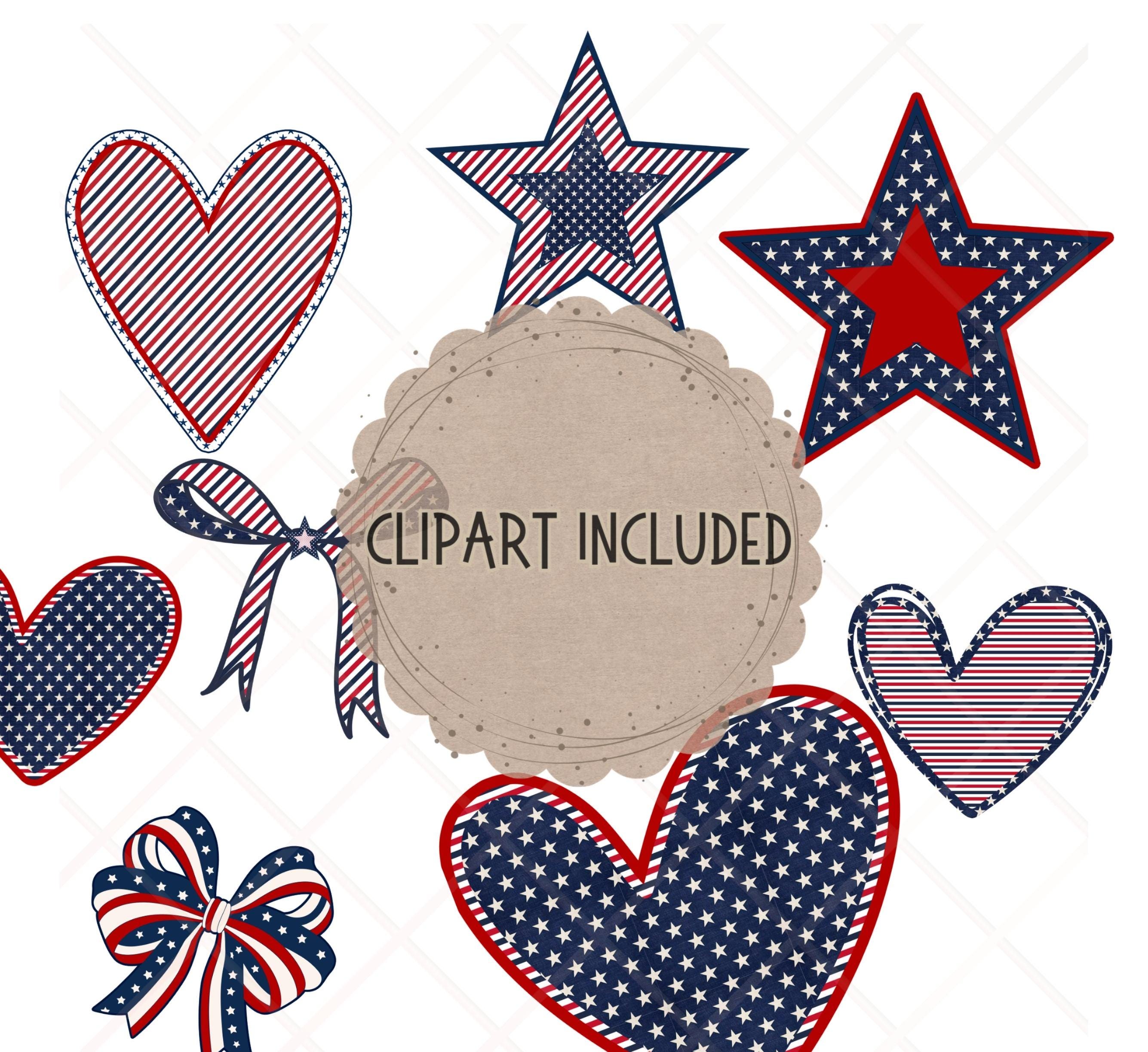 Preppy 4th of July Alphabet Bundle Png,patriotic Red Blue Doodle ...
