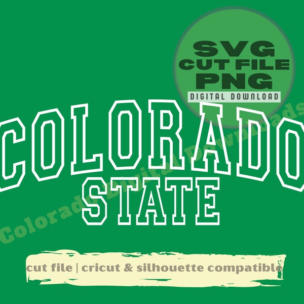 Colorado State arch svg Colorado varsity font svg png Colorado outline svg Colorado cut file Cricut logo outline png Rams vinyl fort collins