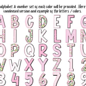 Pink Floral Alphabet PNG Bundle – Grandmillennial Font, Girly Letters ...