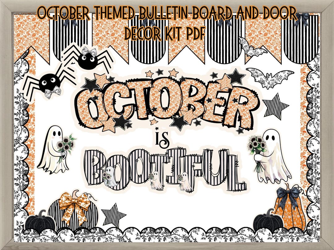 Fall Bulletin Board Kit PDF Png, October Classroom Decoration, Ghost ...