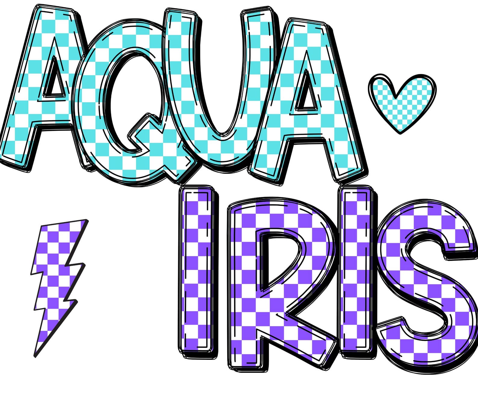 Checker Alphabet Bundle, Alpha Doodle Letters Png, Printable Checkered ...