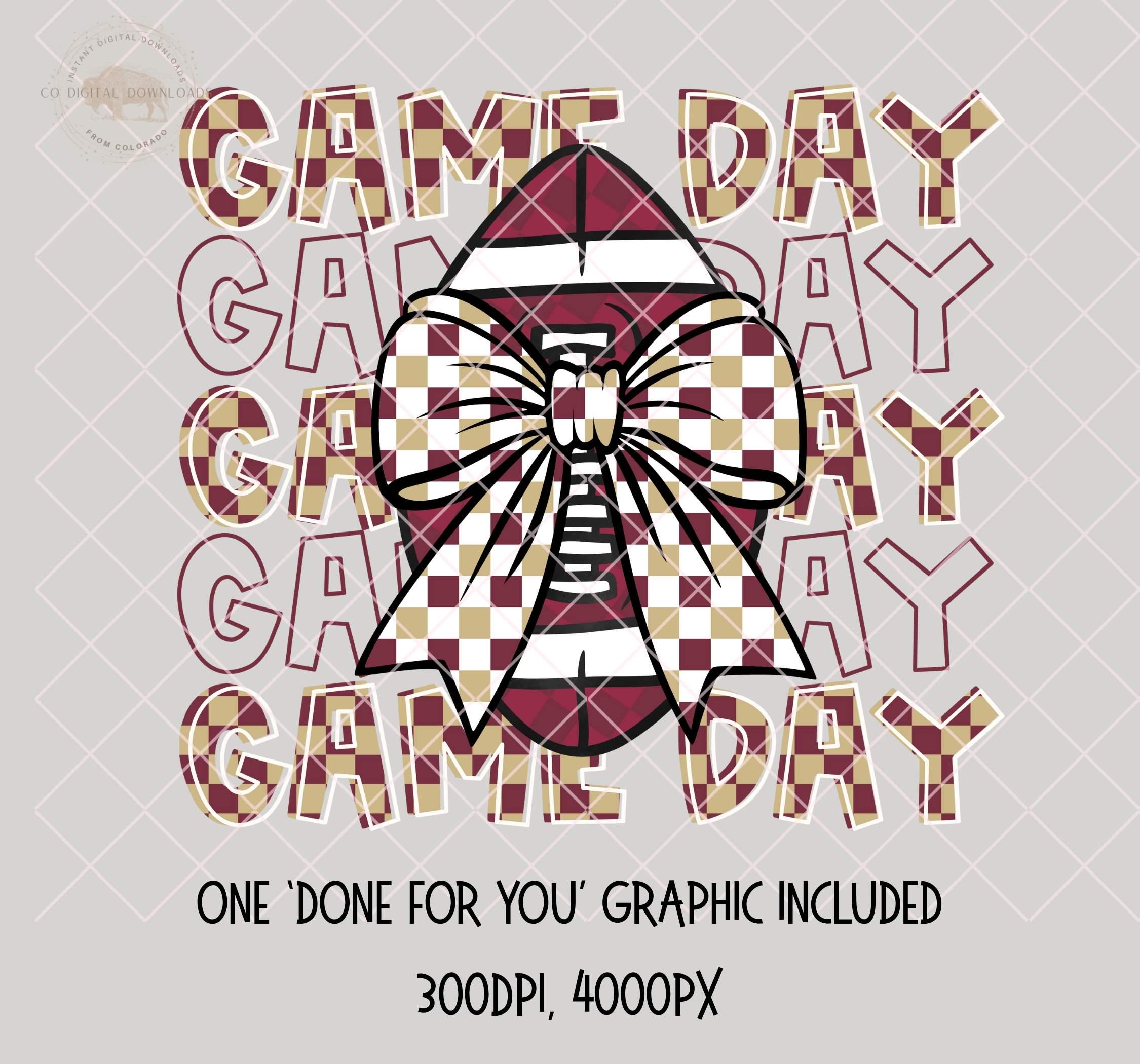 Team Spirit Alphabet PNG Bundle, Football Maroon Gold Checker Letters ...