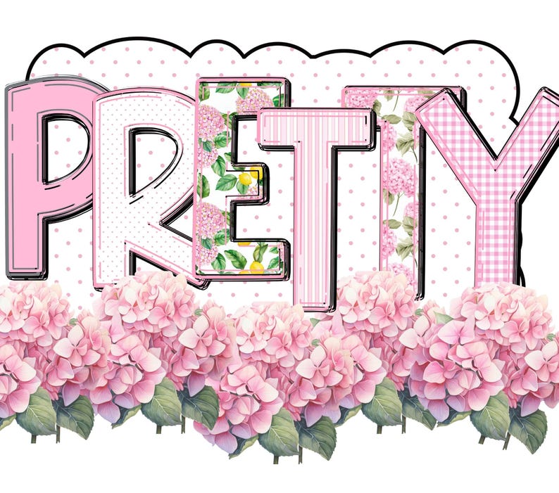 Pink Floral Alphabet PNG Bundle – Grandmillennial Font, Girly Letters ...