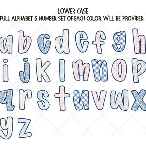 Preppy Grandmillenial Alphabet Bundle PNG, Blue Toile Doodle Letters ...