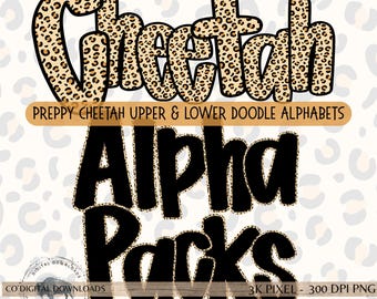 Preppy Fall Alphabet Bundle PNG upper & lower, Cheetah Doodle letters, Leopard print font  Black brown Alpha font, bulletin board