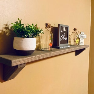 Solid oak 36” shelf with corbels any color or species of wood