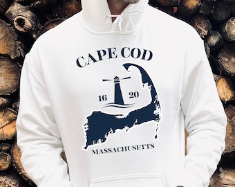 Cape Cod Massachusetts Hoodie, The Cape Sweatshirt, Beach shirt, Ocean Shirt, New England, Cape Cod Gift, Gift for him, Gift for her