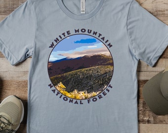 Chemise du New Hampshire, chemise de la forêt nationale, chemise de randonnée, chemise de montagne, chemise d’affiche de voyage, t-shirt