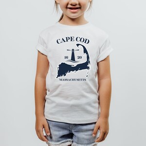 Cape Cod Massachusetts Kids Tshirt, New England Shirt, Leuchtturm T-shirt, Shirt für Kind, Cape Cod Outline Shirt, Geschenk für Kinder