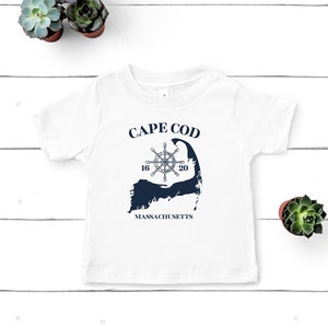 Cape Cod Massachuetts Toddler Shirt, New England T-Shirt, Nautisches Tshirt, Shirt für Junge, Geschenk für Kind, Cape Cod, Massachusetts