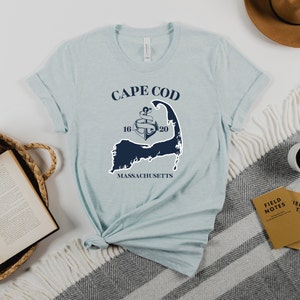 Chemise Cape Cod Massachusetts, chemise d'ancre, chemise de conception nautique, chemise de la Nouvelle-Angleterre, chemise Ocean Life, cadeau pour lui, chemise côtière