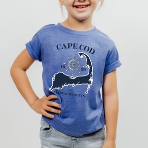 Cape Cod Massachusetts Kinder Shirt, New England Shirt, Shirt für Kind, Cape Cod Outline Shirt, Geschenk für Kinder, Nautisches Shirt, Geschenk für Kind