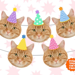 Custom Cat Photo Banner - Cat Birthday banner - Pet Photo Banner - Personalized Cat Banner - Cat Party Supplies - Cat Party Decorations