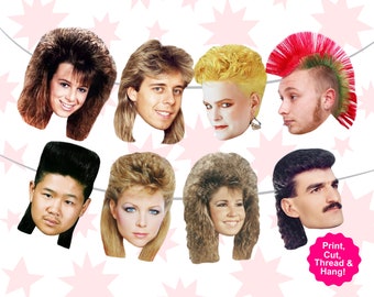 80s Hair -80s Party Banner - 80s Party Decorations - 80s Party Decor - 80s Party Props - 1980s party - 80s Hair - Mullet -80s Birthday