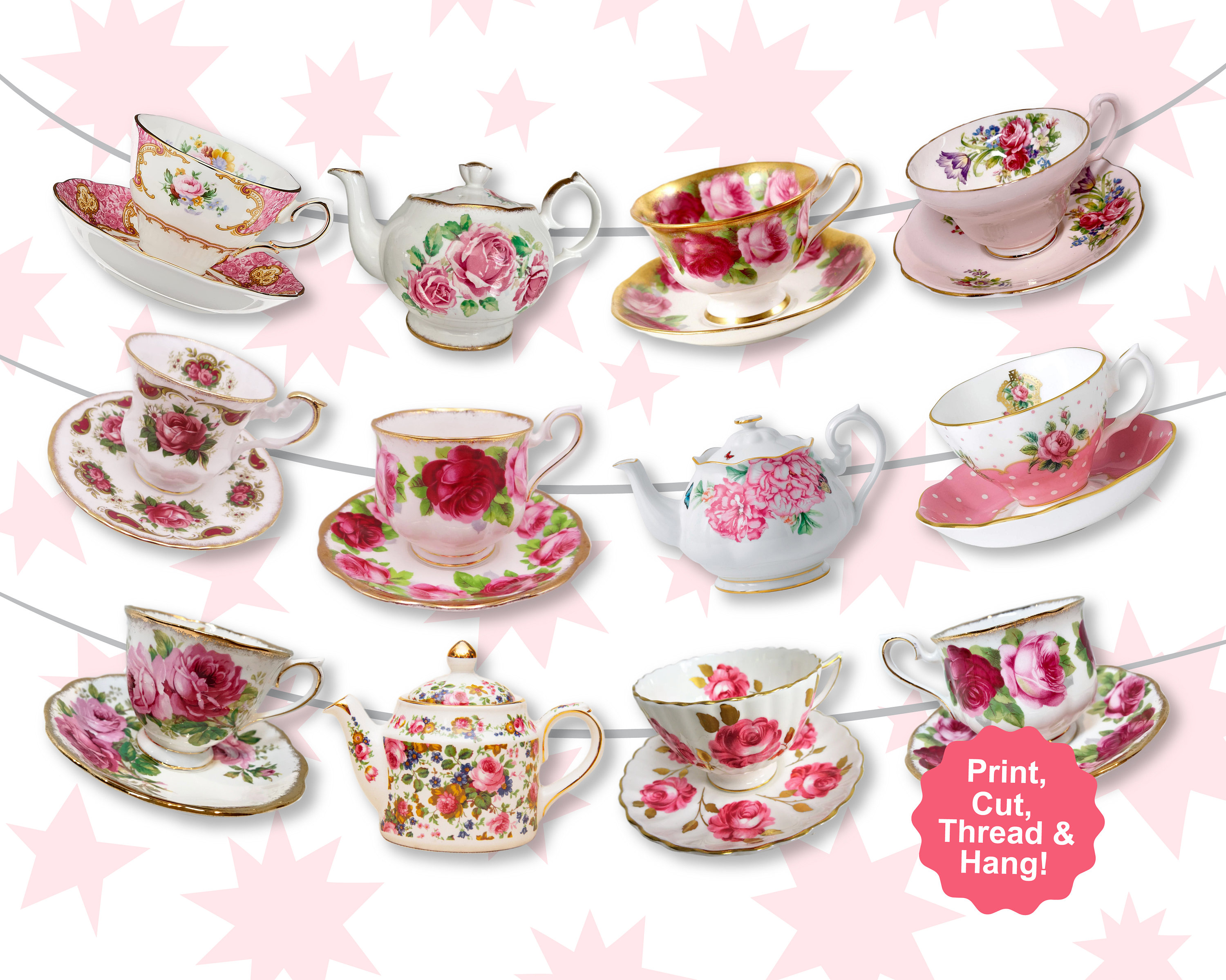Pink Tea Party Banner tea Party Banner High Tea Party Tea Etsy Australia