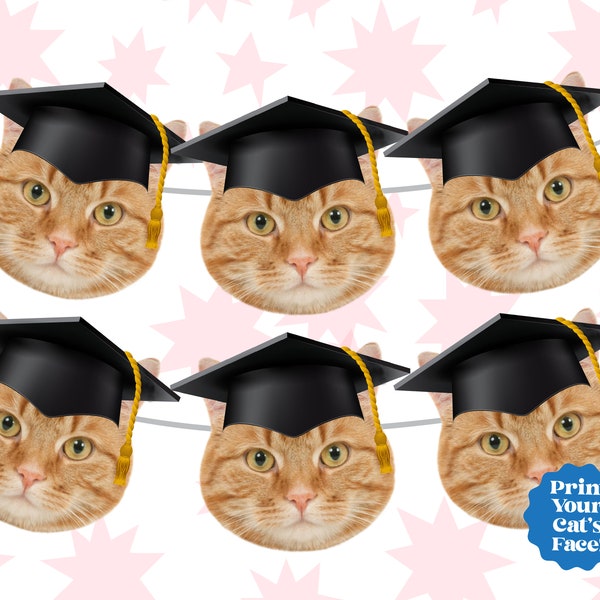 Cat Graduation Banner - Graduation Custom Banner - Graduation Photo Banner - Graduation Decorations - Graduation Props - Graduation booth