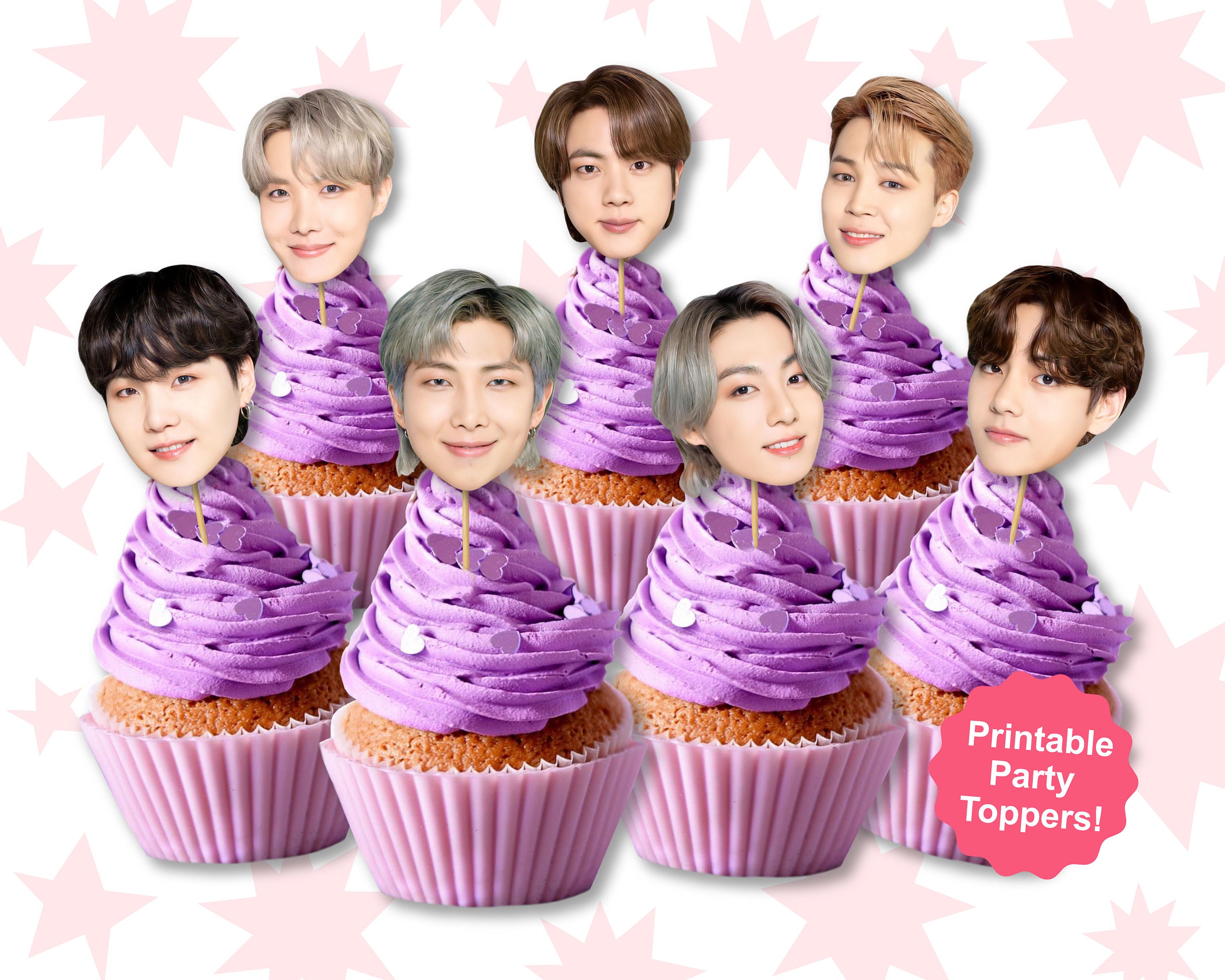 BTS Cupcake Toppers BTS Cupcake BTS Party Supplies bts - Etsy