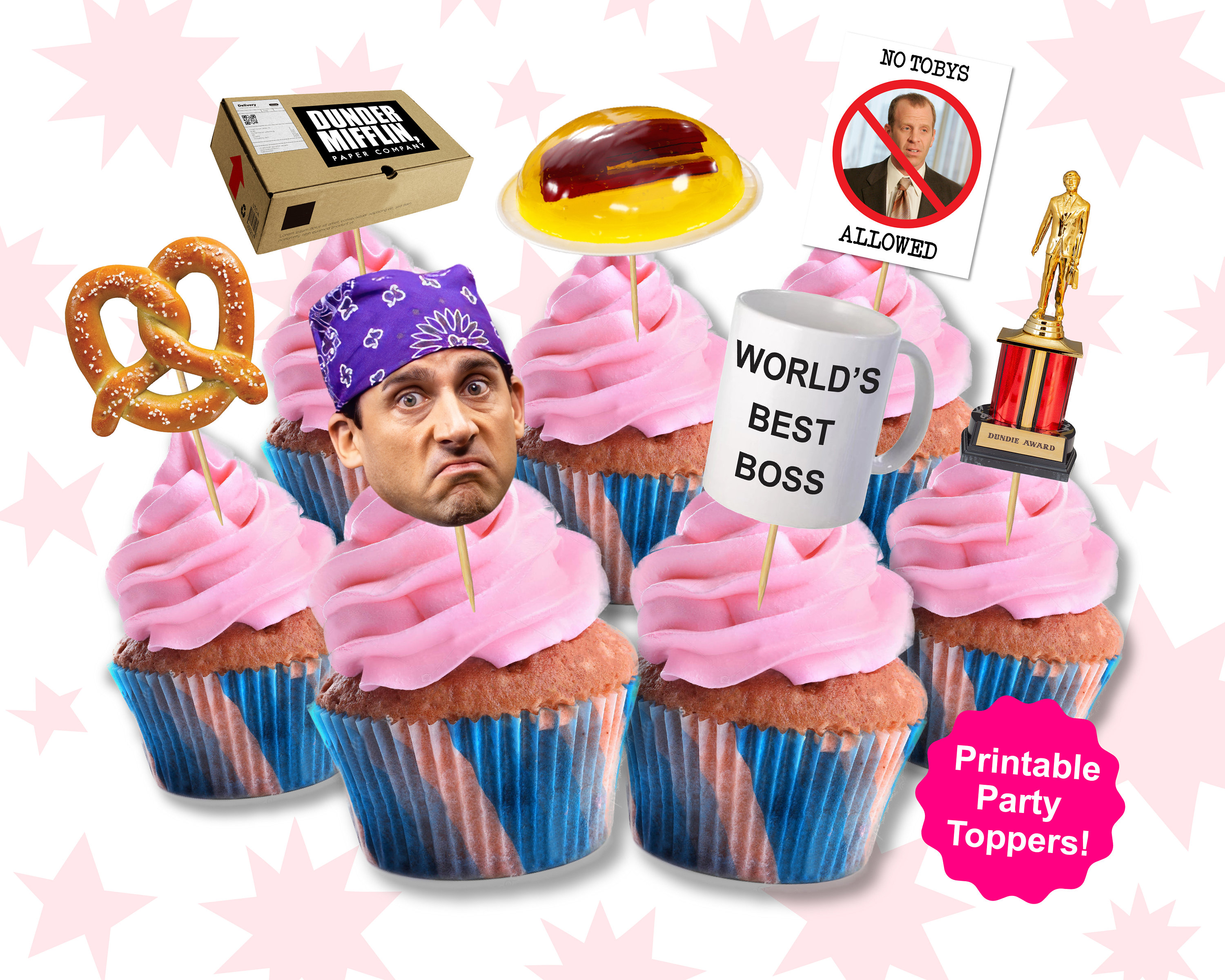 The Office Cupcake Toppers the Office Cupcakes the Office - Etsy