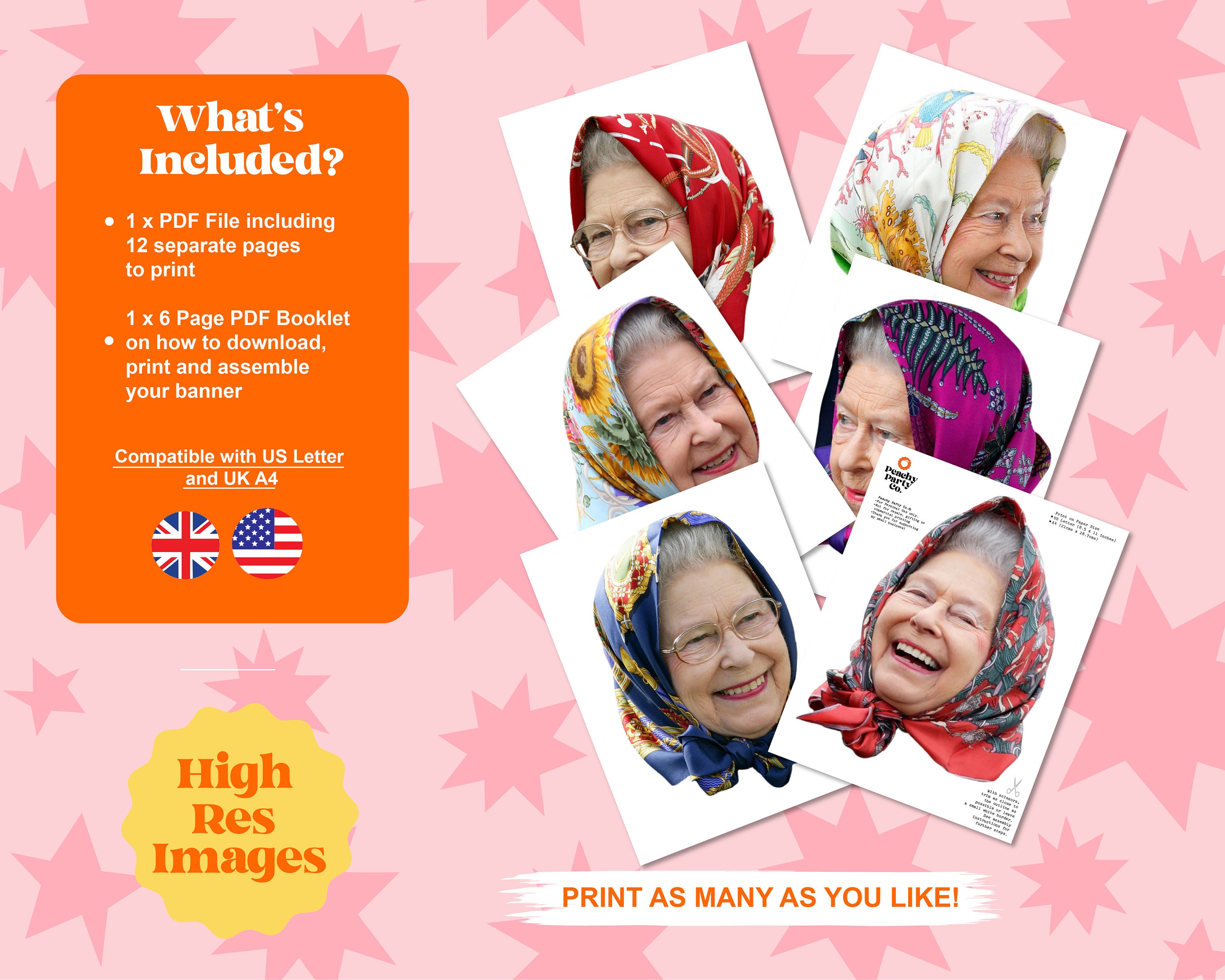 Queen Elizabeth Banner Queen Elizabeth Party Queen Etsy