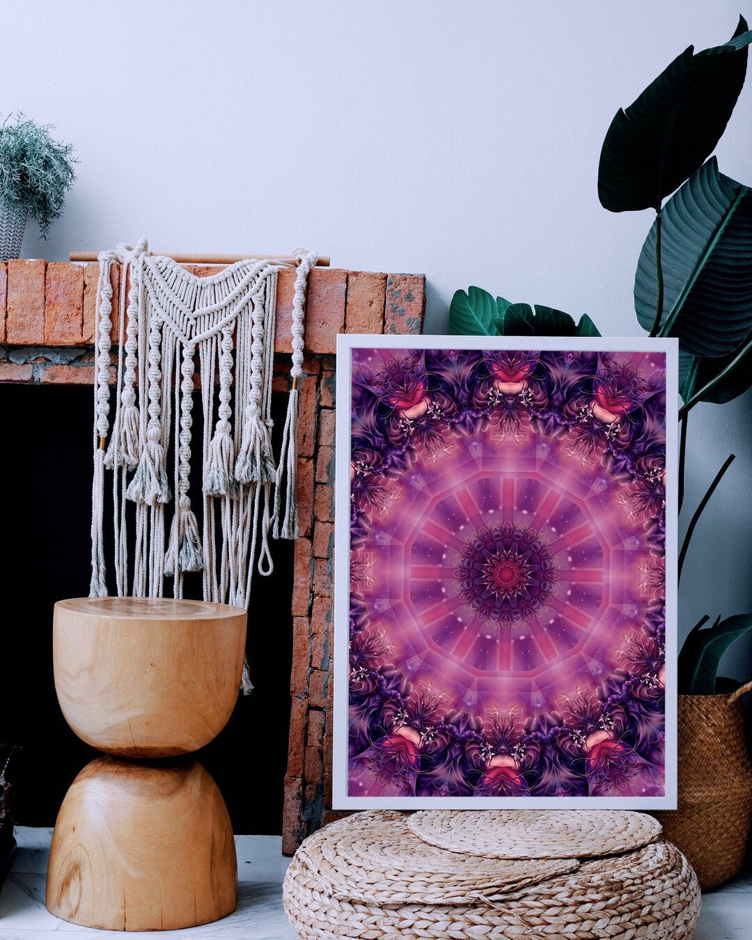 Mandala Wall Art, Purple Pink Abstract Art Print, Downloadable Printable Art Wall Decor Etsy