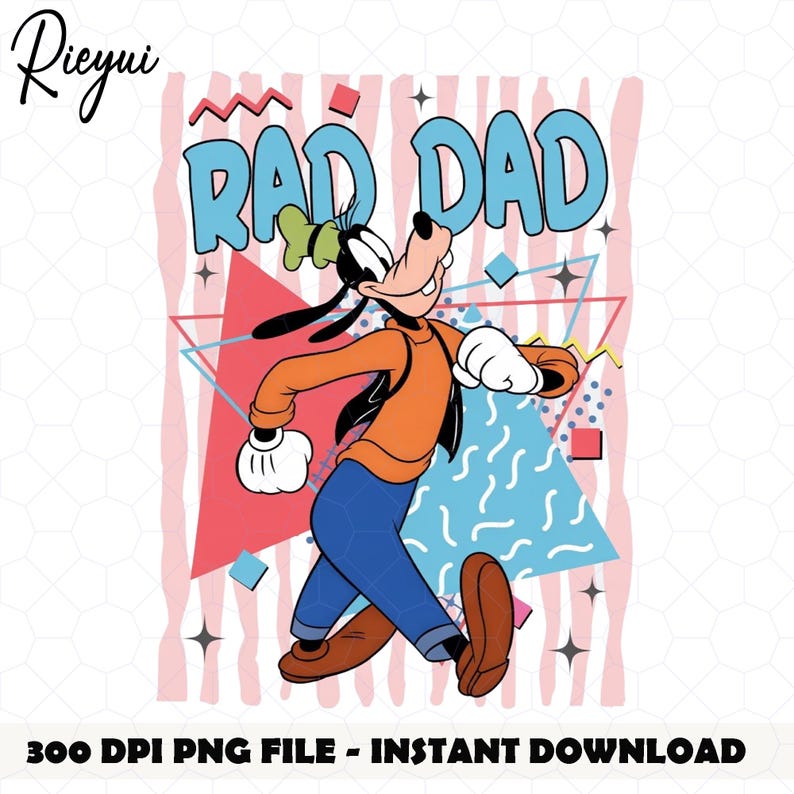 Stripes Cartoon Rad Dad Png, Rad Like Dad Png, Father’s Day Png, Dad ...
