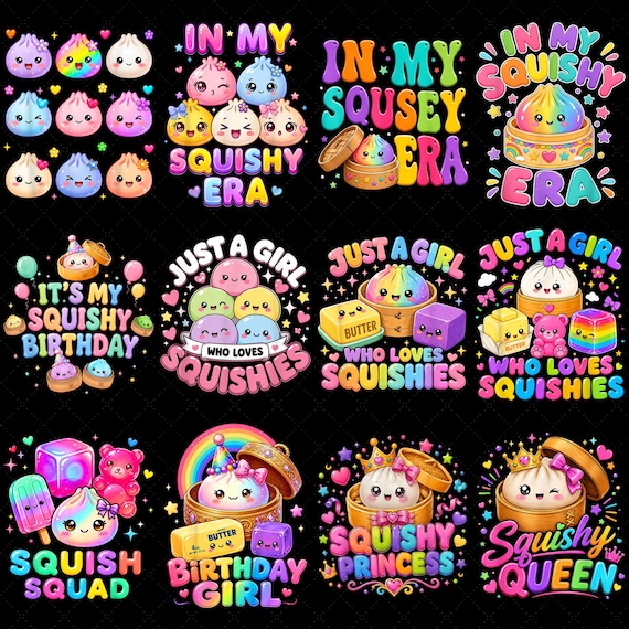 Just a Girl Who Loves Squishies Png, Cute Kawaii Squishy Dumpling Png, Trending Kids Design Png, Pastel Aesthetic Gift