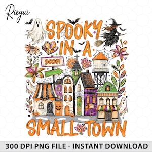 PNG de pueblo de Halloween con código postal personalizado, diseño personalizado de pueblo pequeño, camiseta de pueblo espeluznante con nombre de pueblo personalizado, sublimación de Halloween de otoño