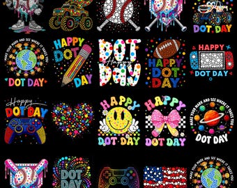Dot Day PNG Bundle, One Dot Can Change Everything Teacher Design Png, International Dot Day , Colorful Polka Dot Teacher Design, School Png