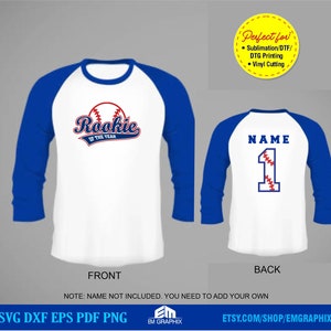 Rookie of the Year First Birthday SVG: Baseball Shirt Design, Softball ...