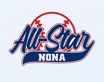 Diseño SVG de Nona, estrella del béisbol: Diseño de camiseta para el Día de la Madre (Archivos de corte digital)
