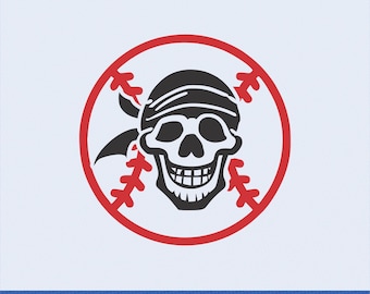 Baseball Pirate Skull SVG: Cricut & Silhouette Cut File (Digital Download)