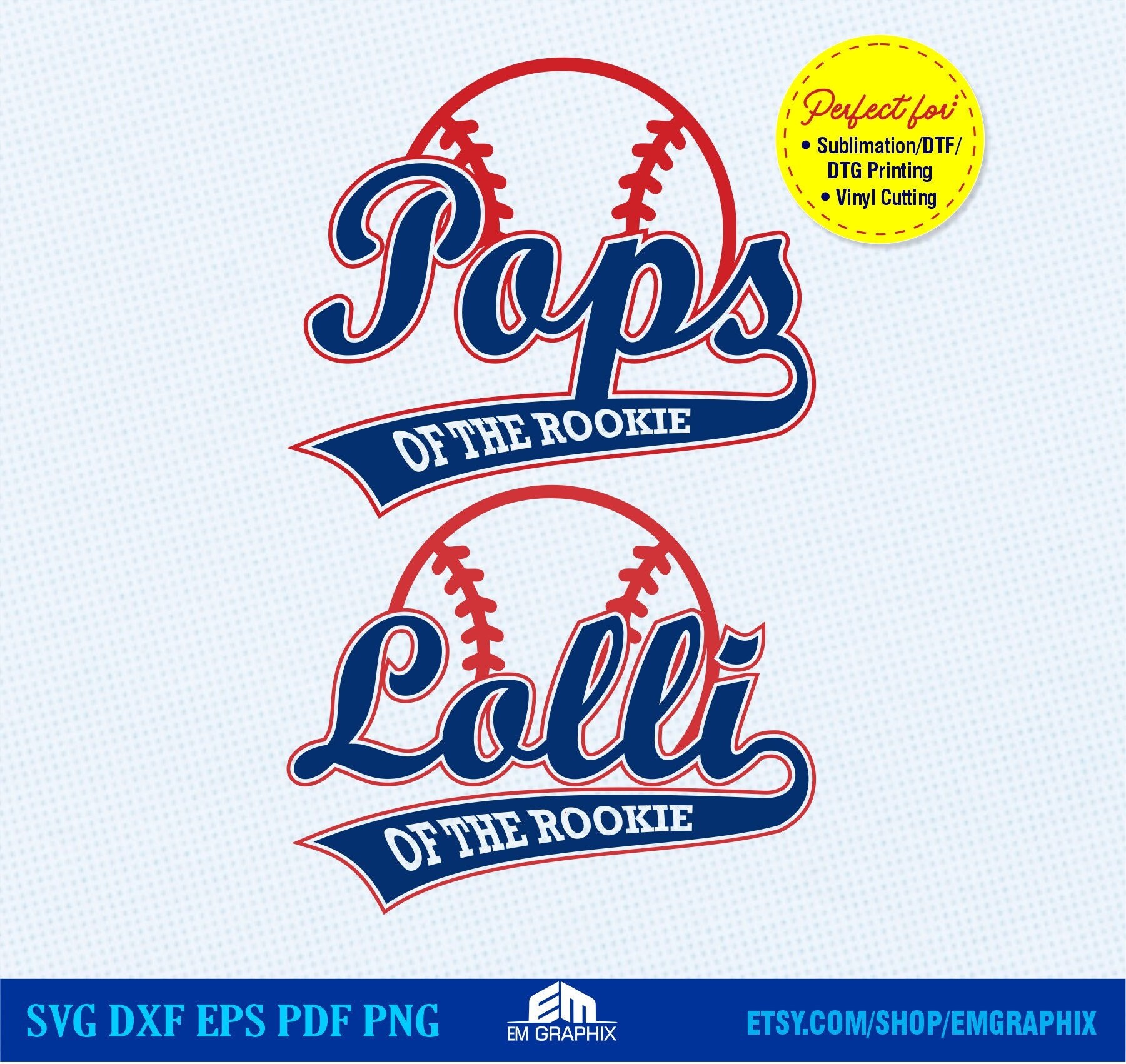 Lolli and Pops of the Rookie of the Year Svg Png, Baseball Themed Shirt for Grandparents, Svg Dxf Eps Png, Dtf File, Sublimation