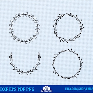 Laurel Wreaths Svg| Vintage laurel wreath clipart| Wedding Wreath Clip art| Wedding Invitation Design - svg, dxf, eps, pdf, Cut Files