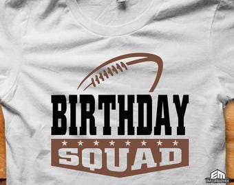 SVG de celebración de cumpleaños para equipo de fútbol americano / Ropa de celebración para equipo universitario (descarga digital)