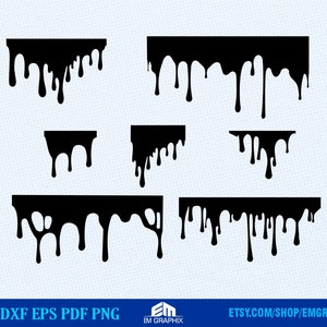 Dripping borders SVG | Drips Dripping Clipart | Chocolate Paint Drip Silhouette Svg Dxf Eps Download