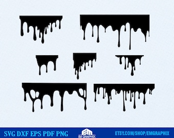 Dripping Borders SVG: Paint Drip Clipart (Digital Download)