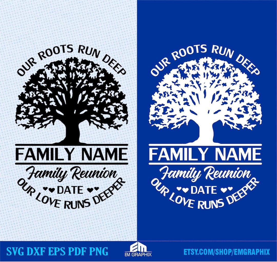 Family Reunion Tree SVG: Custom Name T-shirt Design (digital Download ...